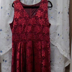 RED STRETCH LACE PARTY DRESS XXL16 NWT